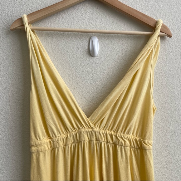 GYPSY 05 Yellow Ombre Organic Cotton V Neck Twist Strap Boho Summer Maxi Dress - Picture 5 of 13